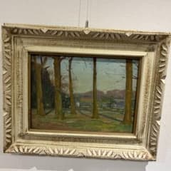 野口明　油彩画　額装品　　淡き斜陽　昭和32年 野口明 油彩画 額装品 淡き斜陽 昭和32年 - メルカリ