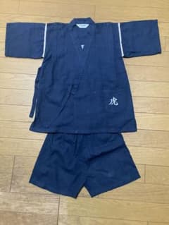 120cm 甚平 上下セット　ネイビーのサムネイル