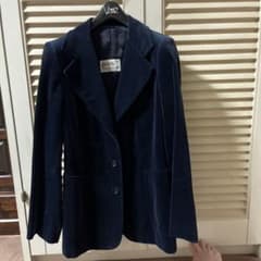 HERNO テーラードジャケット ベロア ネイビーのサムネイル