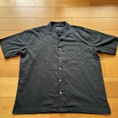 WAIPER.inc コットンレーヨン オープンカラーシャツ ブラック XXL