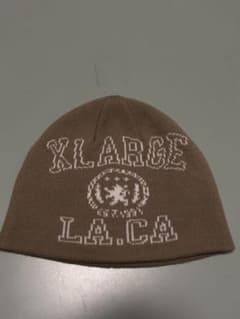 XLARGE エクストララージ ニット帽 ビーニー ブラウン ロゴのサムネイル