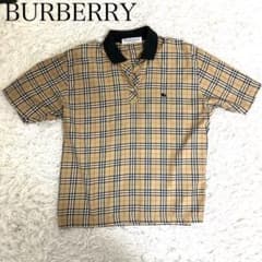 【美品】バーバリー　ポロシャツ　半袖　ホースロゴ　ノバチェック　金ボタン　L 美品】バーバリー ポロシャツ 半袖 ホースロゴ ノバチェック 金ボタン