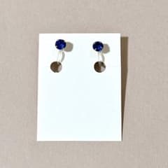 ノンホールピアス　ブルー　ラインストーン　ダイヤ