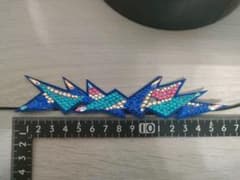 新体操　ジオメトリック 髪飾り　青のサムネイル