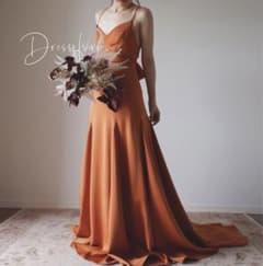 テラコッタ ロングドレス 結婚式 二次会 花嫁のサムネイル