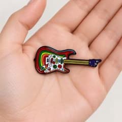 ビートルズ モチーフ サイケデリック ギター ピンバッジ ロック - 4