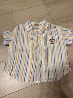 MIKI HOUSE マルチストライプ 半袖シャツ　80cmのサムネイル