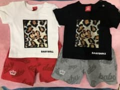 ベビードール80センチセット！双子ちゃん♡男の子！ズボンは新品未使用とほぼ新品！のサムネイル