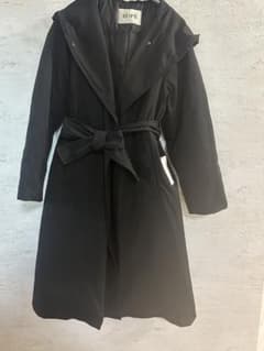 ROPE ブラックダウンロングコート ウエストリボン付き - メルカリ