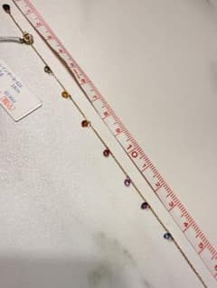 【新品】K18 レインボーブレスレット 19cm（長さ自由に調節)のサムネイル