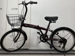 多摩市直　折り畳み自転車変速付20インチ　ワインレッド&ブラック 多摩市直 折り畳み自転車変速付20インチ ワインレッド&ブラック - メルカリ