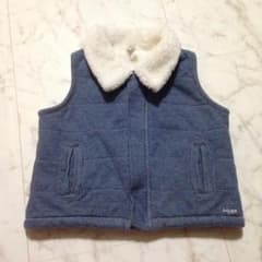 美品 GAP ベスト 80 ギャップ キッズ 80 ふわふわ 襟付き デニム 風のサムネイル