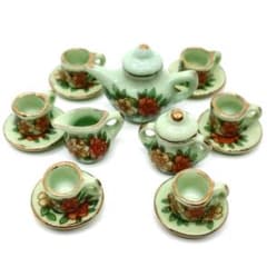 ミニチュアティー パーティー 食器セット 花柄 陶器製 おままごと