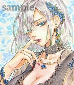 手描きイラストオリジナル アナログ 色紙 水彩 原画 - メルカリ