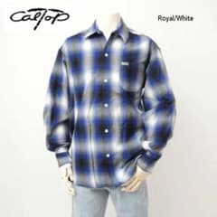 Cal Top チェック柄ネルシャツ ロイヤル/ホワイトのサムネイル