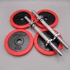 ラバー付きダンベルプレート stronger 5kg×4個 シャフト2本付き ラバー付きダンベルプレート stronger 5kg×4個 シャフト2本付き