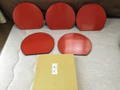お茶道具 越前塗り 半月盆のサムネイル