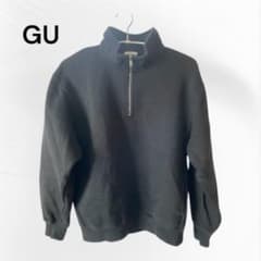 GU ジーユー ハーフジップ スウェット ブラック 黒のサムネイル