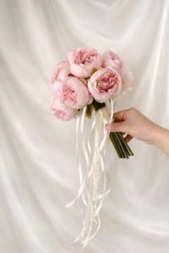 ウエディングブーケ 結婚式 前撮り 韓国風 春婚 ピオニー 芍薬 造花のサムネイル