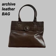 archive y2k レザートートバッグ スタッズ リングベルト グランジ