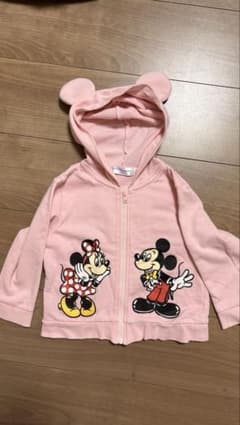 ディズニーリゾート ミッキー ミニー パーカー 90 耳付き ピンクのサムネイル