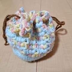 ハンドメイド 手作り 巾着袋 花模様のサムネイル