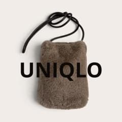 【UNIQLO】ミニショルダーバッグ　エコファー　ベージュ　もこもこのサムネイル