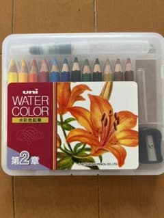 【新品】uni 水彩色鉛筆 WATER COLOR第2章12色　筆付きのサムネイル