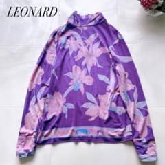 近年モデル✨レオナール ウール シルク ハイネックカットソー トリム ロゴ 40 近年モデル✨レオナール ウール シルク ハイネックカットソー トリム