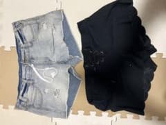 ROXY デニムショートパンツとスカラップショートパンツセット Lのサムネイル