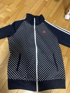adidas アディダス ジャージ トラックジャケット ドット柄 ネイビー　Lのサムネイル
