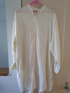 LOWRY FARM クリーム色 シャツワンピース