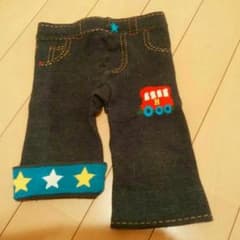 【最終値下げ】デニム風ニットパンツ　80cmのサムネイル