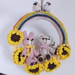 【ハンドメイド】もりのなかまのあみぐるみリース