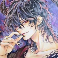 け*い様 手描きイラスト☾✧原画†✧闇に囁く悪魔✧₊色紙✧コピック