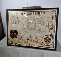 USA Vintage プリンストン大学 キャンパスマップ アートポスター
