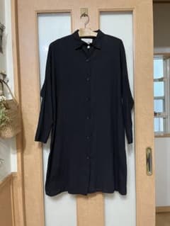 美品◆antiqua◆長袖シャツワンピース◆ブラック