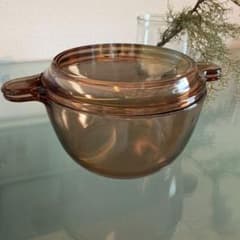 鍋　ガラス　VISION ビジョン　大　両手鍋　琥珀　アンティーク　耐熱　食器のサムネイル