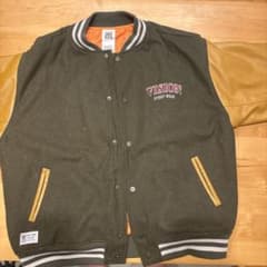 VISION STREET WEAR スタジャン カーキ 袖レザーのサムネイル