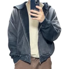 mooji mooji ジップアップ ブラック フェード パーカー フーディー