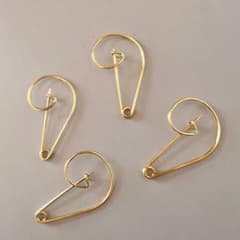 キルトピン　カブトピン　ブローチ　ゴールド　金具　ハンドメイド　パーツ - 4