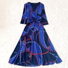 近年 希少柄✨ローレンラルフローレン カシュクールワンピース