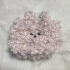 うさぎ　もこもこ　手編み　ハンドメイド　イヤホンケース　ミニポーチのサムネイル