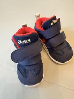 【お値下げ中】asics ベビーシューズ 13.5cm ネイビー レッドのサムネイル