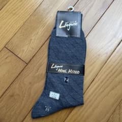 L'egene メンズ ソックス グレー 25cm