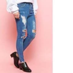 デニム スキニー ダメージデニム ジーンズのサムネイル