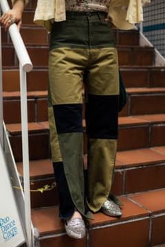 MAISON SPECIAL パッチワークストレートパンツ/36/コットンのサムネイル