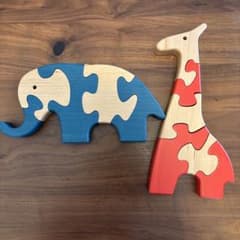 木製 3Dパズル ゾウとキリンのサムネイル
