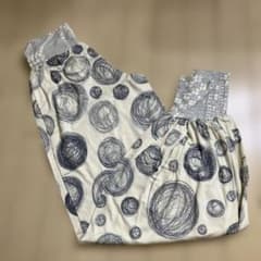 新品　希少ミネグラ　ホァナデアルコ　定番アラジンパンツ　ホワイトグレー　毛糸柄 新品 希少ミネグラ ホァナデアルコ 定番アラジンパンツ ホワイトグレー