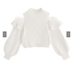 GRL tt012 フェザーショルダーオープンニットトップスのサムネイル
